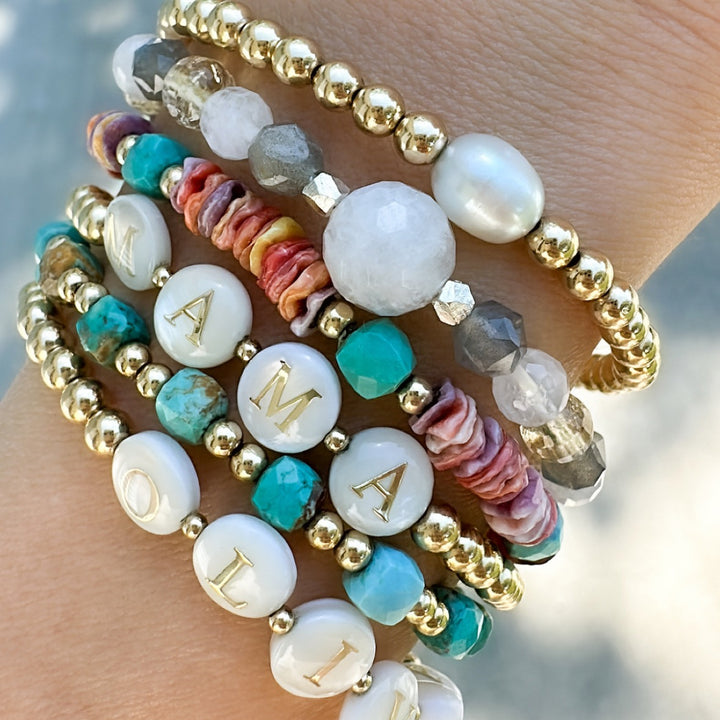 Custom Word Bracelet | Mother-of-Pearl