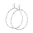 Pair of large silver hoop earrings with a branch-inspired texture, designed in an elongated loop shape