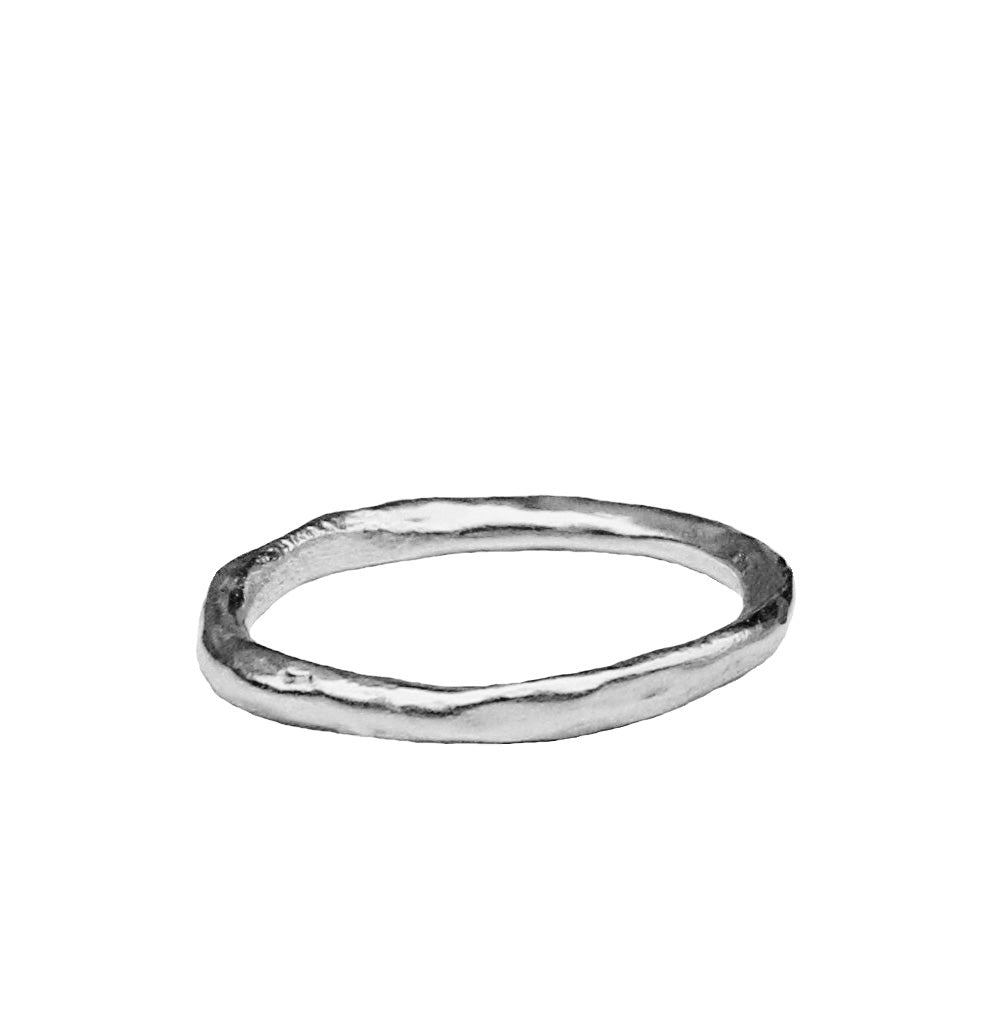 Silver Skinny Organic Ring - Blooming Lotus Jewelry