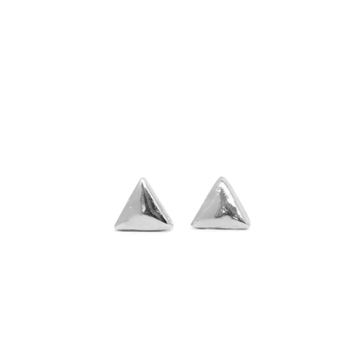 Tiny Triangle Stud Earrings silver - Blooming Lotus Jewelry