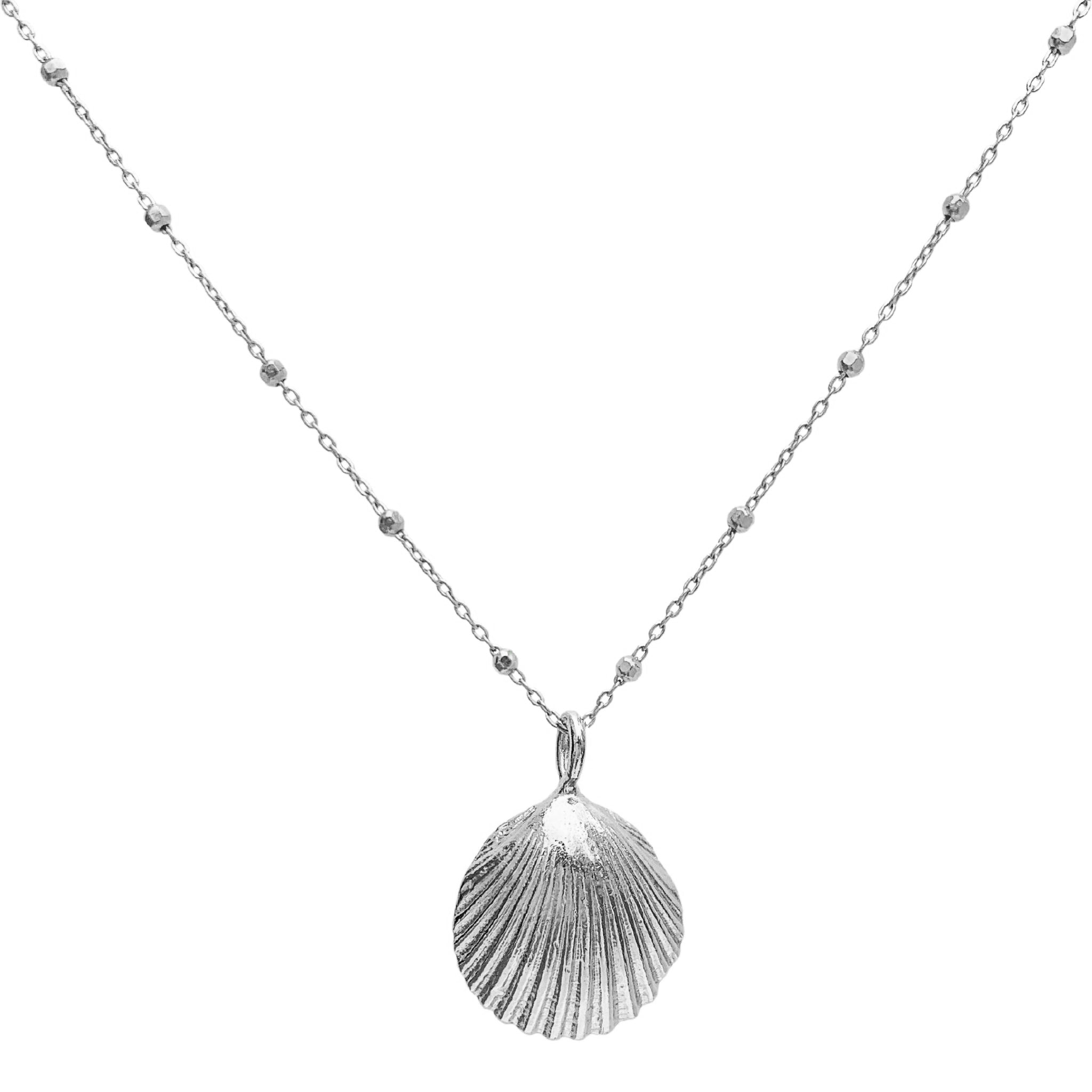 Slipper sea shell necklace necklace sterling silver barnacles bezel set with outlet 14kt gold