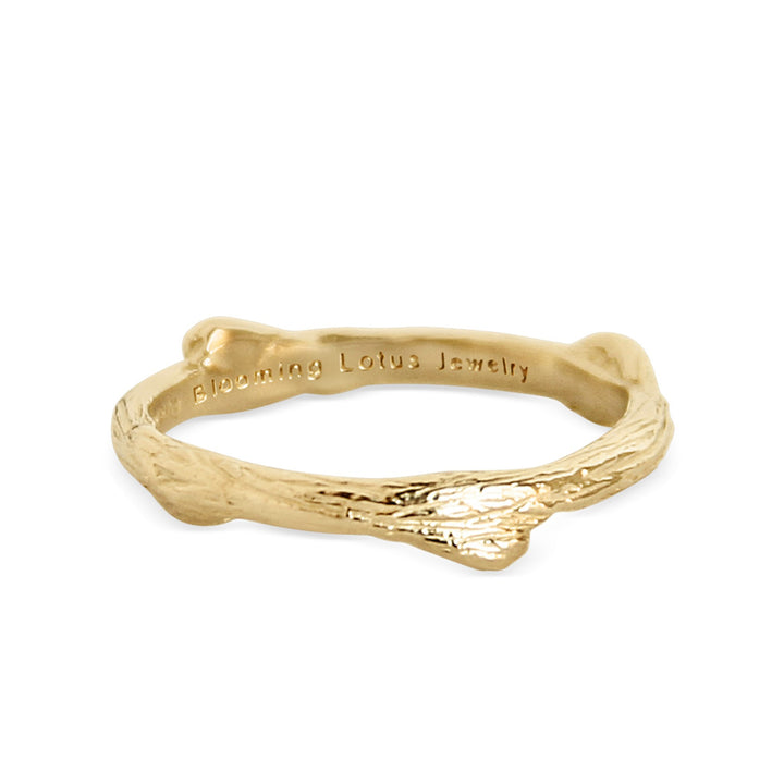 Gold Branch Twig Stacking RIng - Blooming Lotus Jewelry