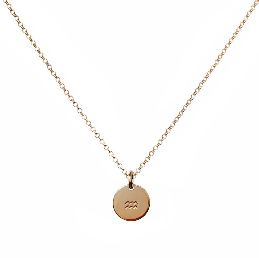 Tiny Zodiac Necklace | Gold